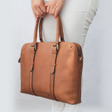 Dual Zip Laptop Bag Leather