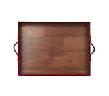 wood and metal serving tray
