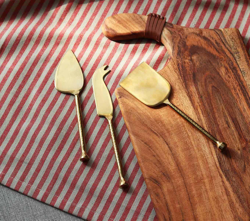 CHEESE KNIFE SET OF 3 - GOLD