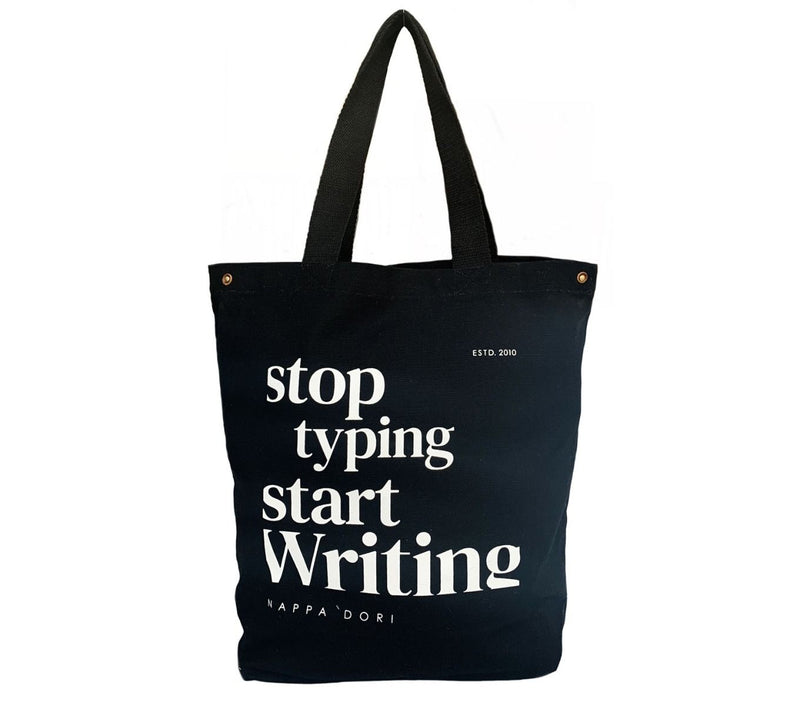 Canvas Tote - Stop typing, start writing